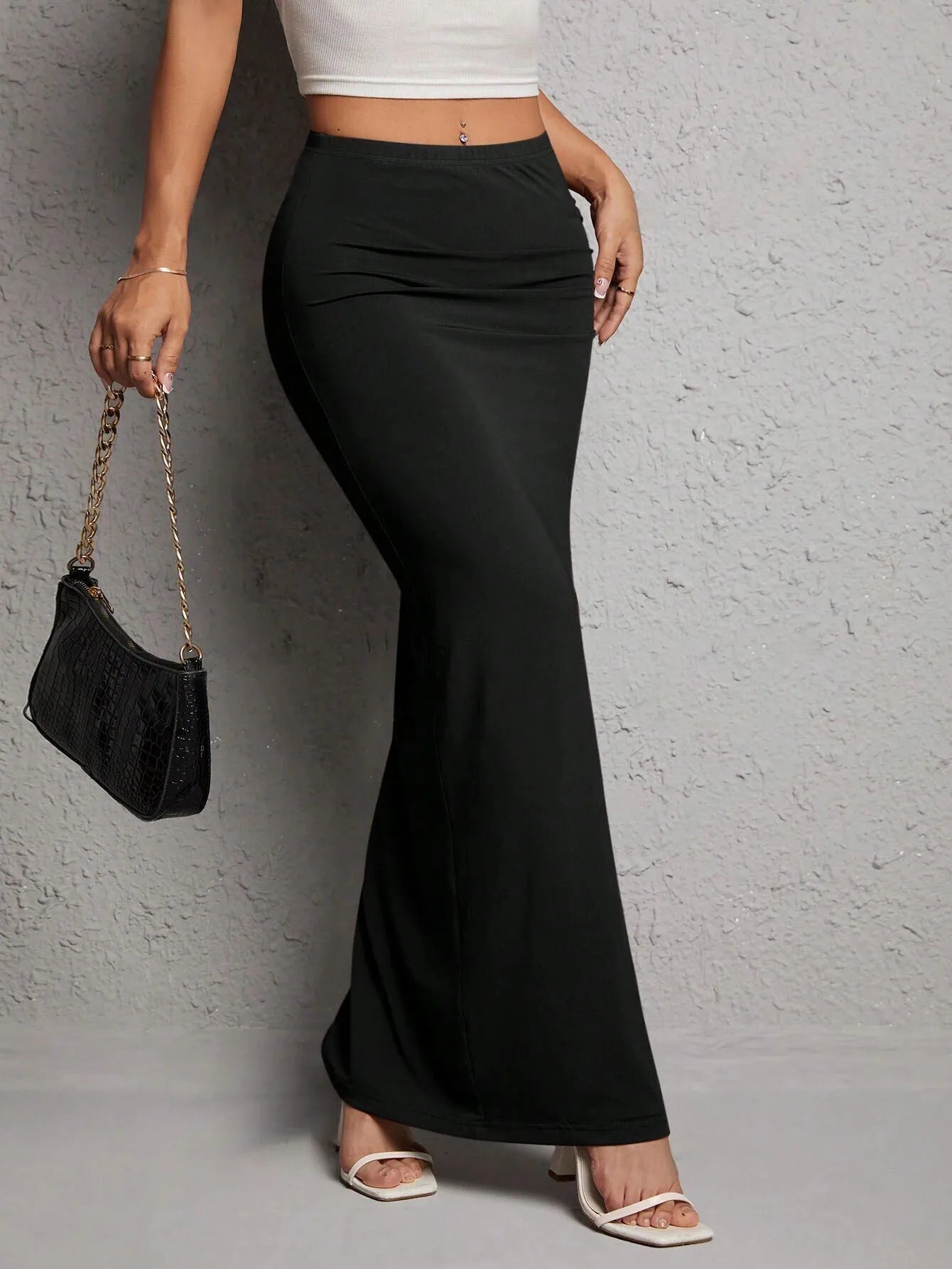 Women's slit skirts, slim sexy long skirts, casual spring and summer floor-length skirts