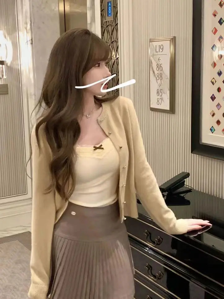 Women Camisole Tank Tops Sexy Bow Sleeveless Corset Top with Chest Pad Sweet Lace Patchwork Crop Tops Summer Slim Elegant Camis