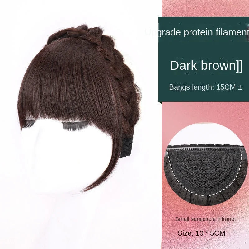 Wig Bangs Headband Synthetic Bangs Hair Extension Fake Fringe Natural Hair Clip on Hairpieces for Women Invisible Natural Clip