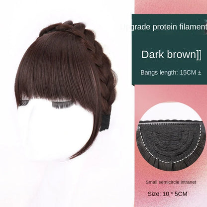 Wig Bangs Headband Synthetic Bangs Hair Extension Fake Fringe Natural Hair Clip on Hairpieces for Women Invisible Natural Clip