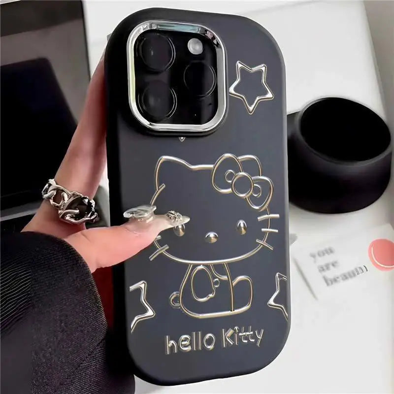 Sanrio Hello Kitty Cute Phone Cases For iPhone 15 14 13 12 11 Pro Max Mini XR XS 7 8 Plus Cartoon Anti-drop Soft Cover Pink Girl