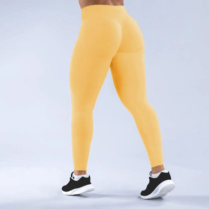 Yoga Pants Impact Leggings Women High Stretch Low Ribbed Band Seamless Scrunch Gym Leggings Fitness Sweat Wicking Workout Tights