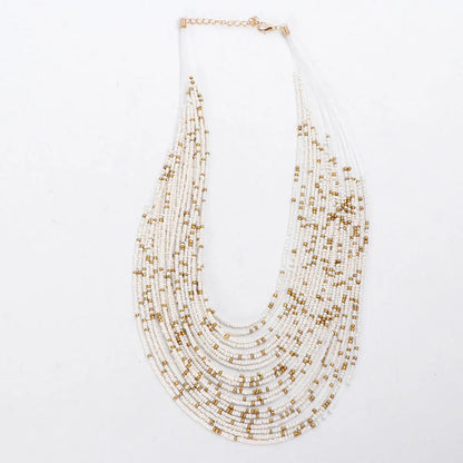 Multi Layer Bead Necklace Women Fashion Chain Girls Pendant Beads Choker Necklaces Elegant Jewelry Women Neck Chain Gift