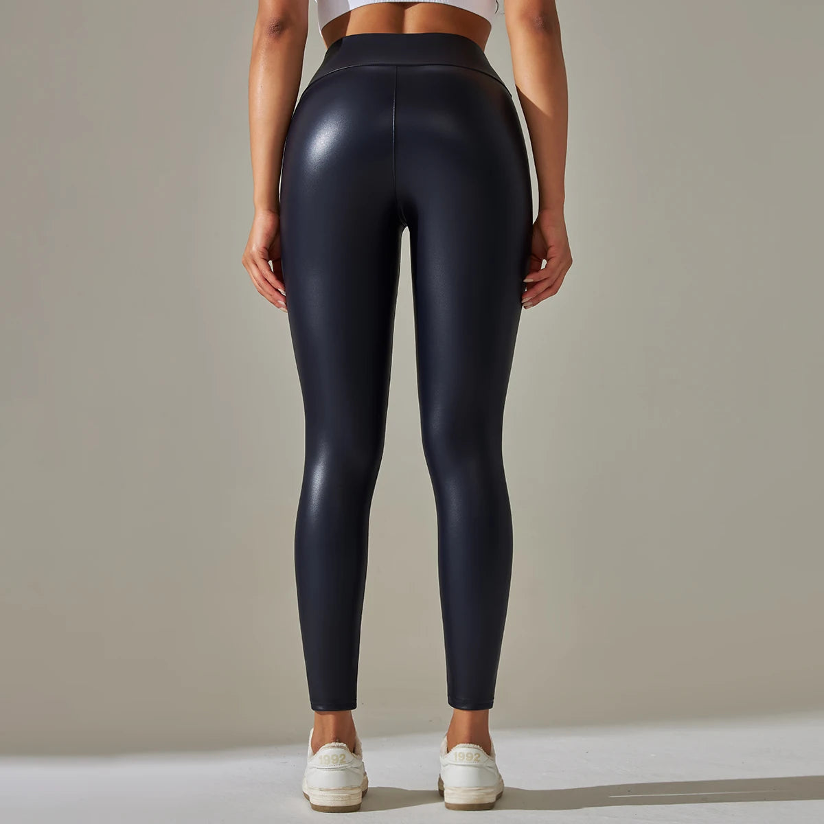 PU Leather Pants Yoga Leggings for External Wear High Waist Leather Sexy Leggings Trousers Women's Stretch Pantalon