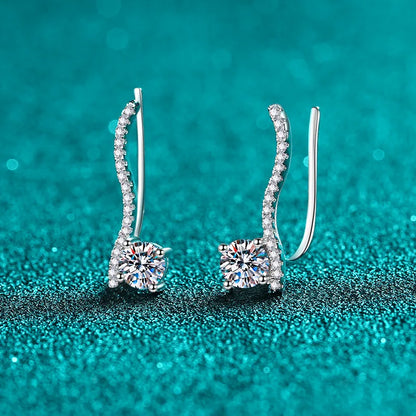 925 silver 0.5 carat * 2 linear earrings simple and casual personality avant-garde fashion high quality couple earrings