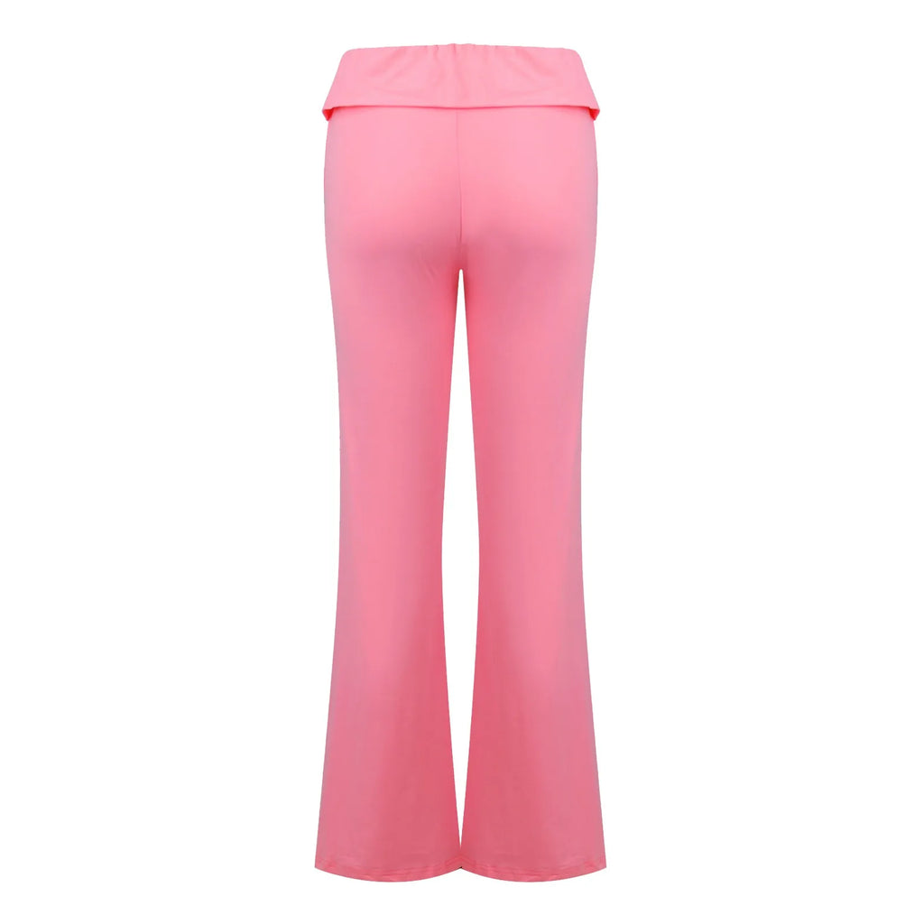 Long Pants Women Fashion Trousers Solid Elastic Leggings Flare Bottoms High Waist Wide Leg Athletic Yoga Bell Pants Summer