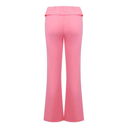 Long Pants Women Fashion Trousers Solid Elastic Leggings Flare Bottoms High Waist Wide Leg Athletic Yoga Bell Pants Summer