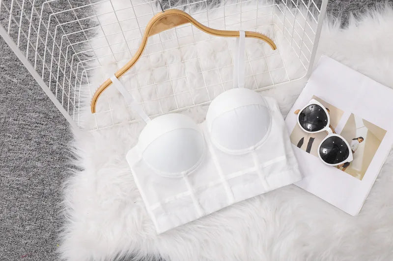 Top Women Bra Bandeau Corset Underwear Sexy Sleeveless with Chest Pad Ladies Y2K Lace Tank Tops Wrapped Vest Tube Top Cropped