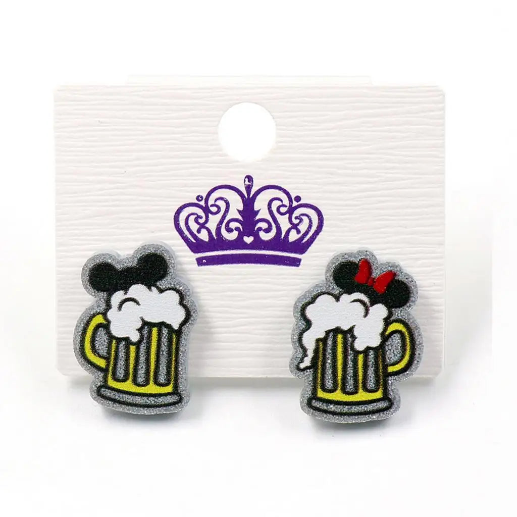 ST065 Acrylic Caterpillar Dangle Earrings Summer Earrings Glitter Acrylic Earrings