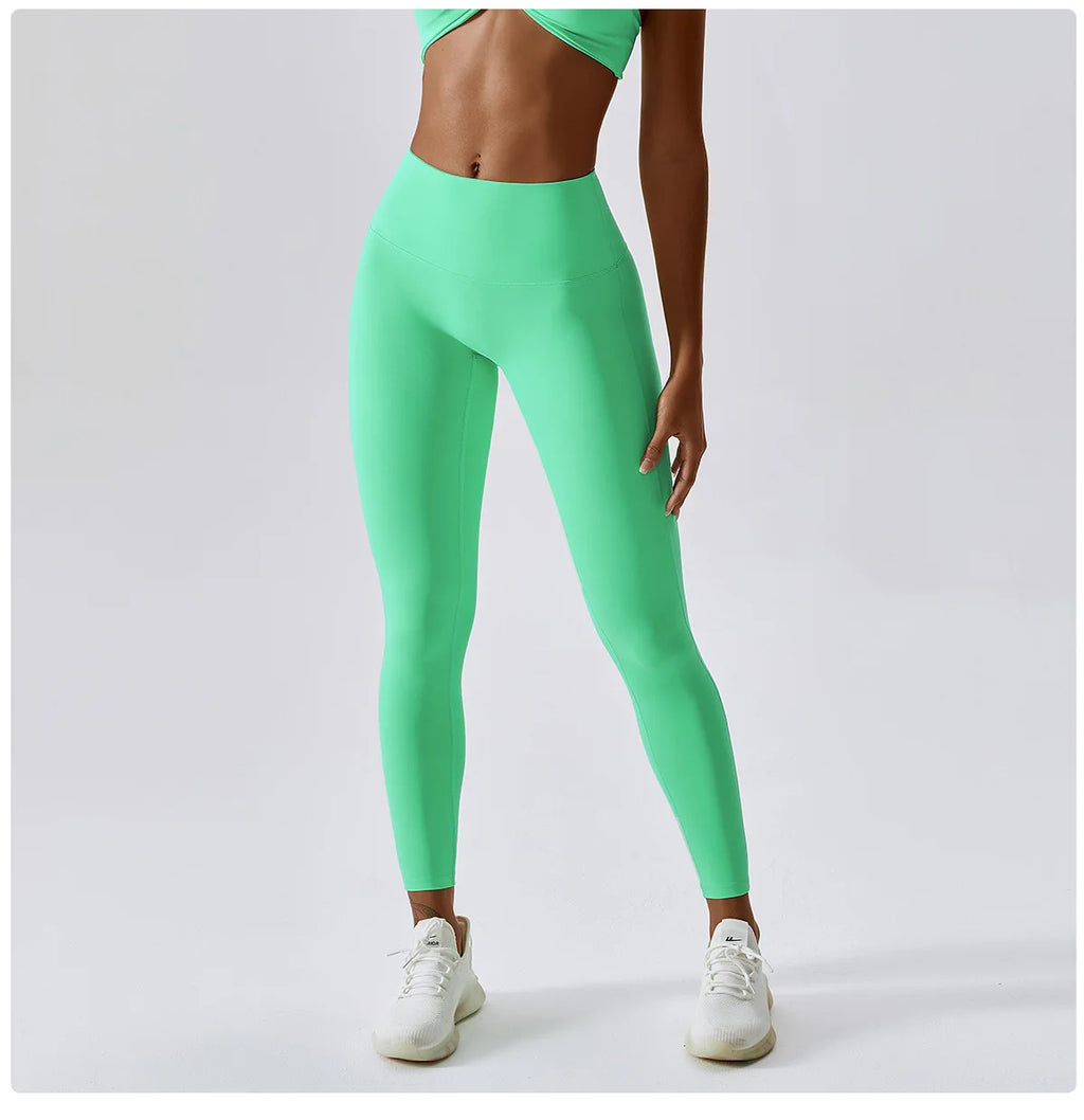 Women's Yoga Pants Nude Feeling Running Speed Dry Buttock Lifting Fitness Pants High Waist Tight Gym Push-Up Sweat Pants