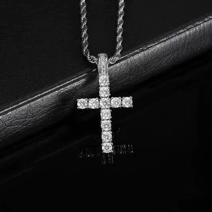 Huitan 60Cm Twisted Chain Long Necklace for Women/Men Fashion Luxury Cubic Zirconia Cross Pendant Necklace Gift Love Accessories