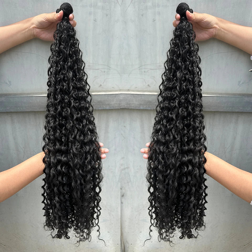 Synthetic Curly Hair Bundles Water Wave Hair Weave  Hair Extensions High Quality Weaving heat Temperature Hair