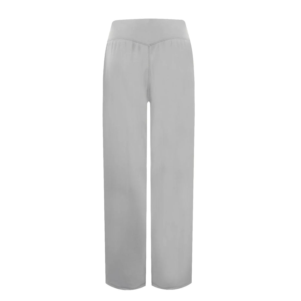 Wide Leg Yoga Pants For Women Solid Color High Waist Sweatpants With Pockets Stretch Comfy Workout Sports Trousers