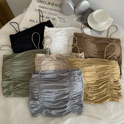 Women Crop Tops Sexy Tank Top For Lady Summer Tube Tops With Cups Female Underwear Lingerie Woman Clothing Girls Camisole Vest