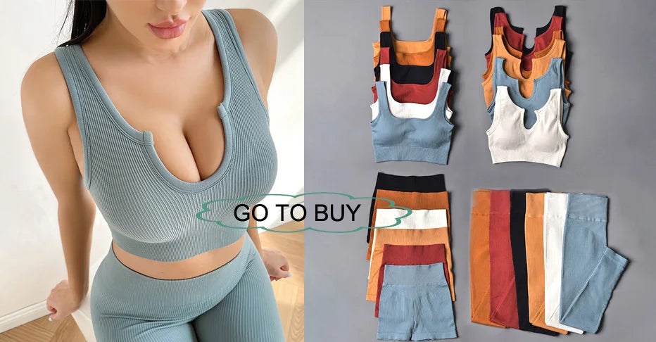 Ribbed Yoga Leggings Women Sports Pants Tights Seamless Sport Femme Gym Leggins Workout Fitness Pants Athletic Wear