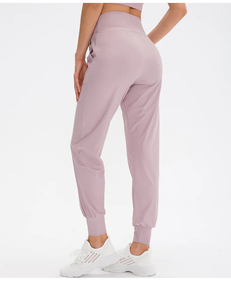 Women Loose Yoga Pants Running Sports Training Trousers with Pocket Casual Quick Dry Fitness Pants Thin for Spring Summer