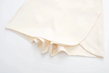 TRAF Women's Skort High Waist Brown Skirt Pants Stylish Summer Pink Black Mini Skirt Shorts Asymmetric Casual Off White Skort