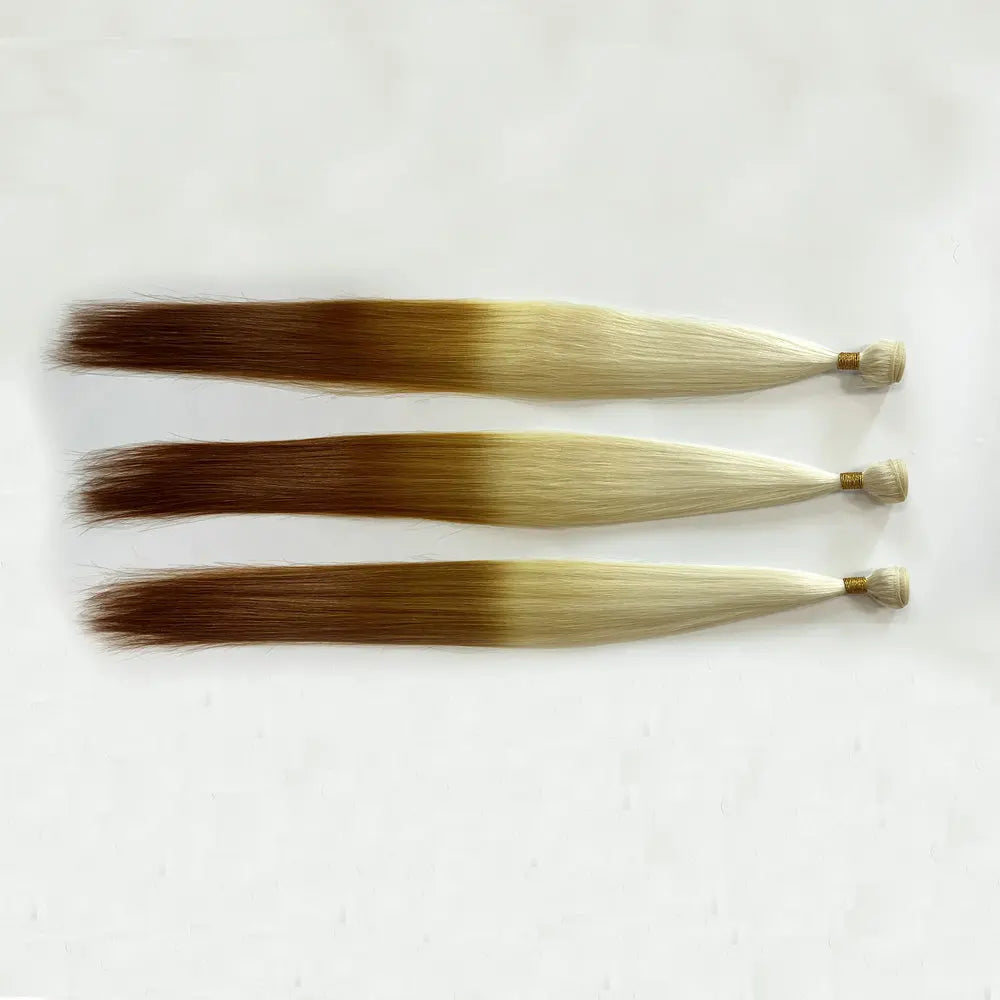Hair Weave Two Dyed Ombre Color 613/30,Synthetic hair Blend Bundles 30 Inches Silk Straight Hair Extension Yaki Straight 100g