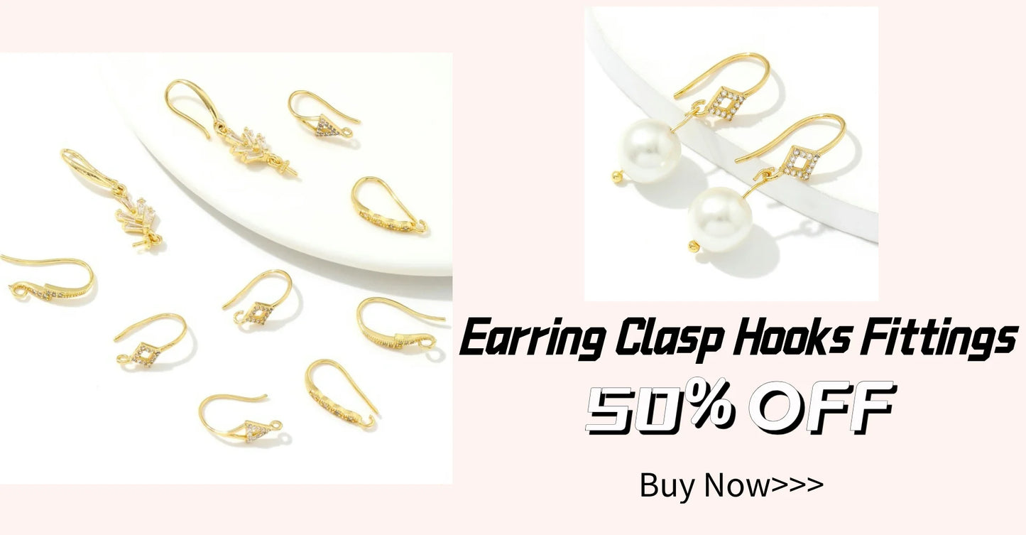 18K Gold Plated Brass Crystal Earrings Findings Earwire Clasps Hooks For DIY Women Handmade Earrings Accessories Wholesale