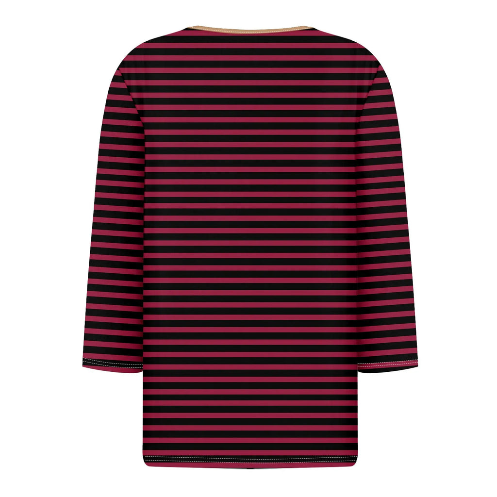Tops For Women Women'S T Shirt Tee Print Button 3/4 Sleeve Daily Weekend Fashion Basic V Neck Regular Top Ropa De Mujer New