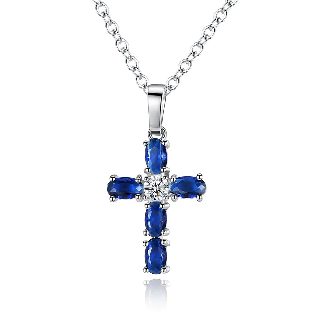 Aesthetic Cross Necklace for Women Charming Zirconia Trendy Party Accessories Personalized Female Jewelry Wholesale Bulk