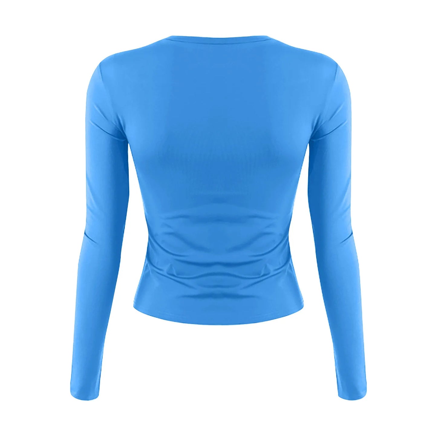 Women's Fashion Solid Colour Round Neck Long Sleeve T-Shirt Top Tops for Women Womens Tops and Blouses Trendy Womens Summer Tops