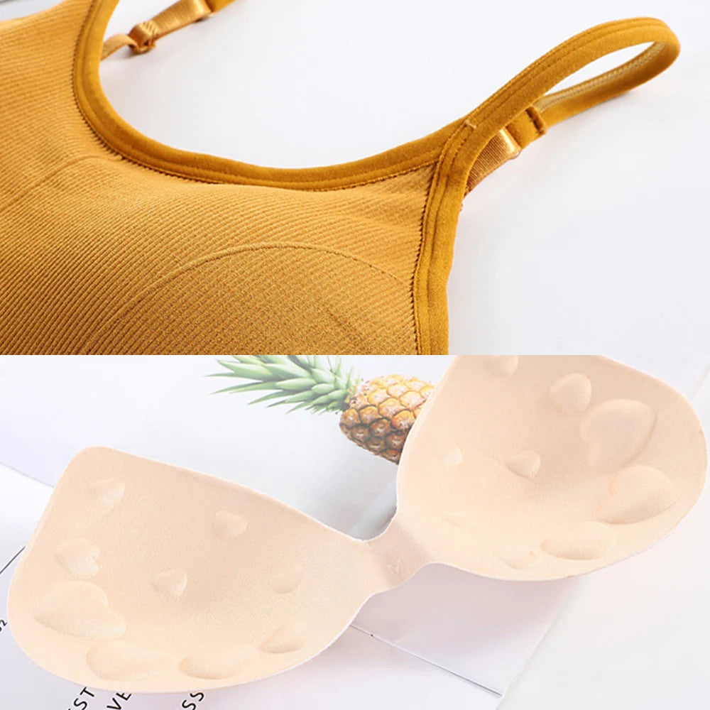 Women Sexy Tops Tube Push Up Bra Female Streetwear Sleeveless Camis Seamless Sport Lingerie Tee Crop Top Bandeau Top Tanks