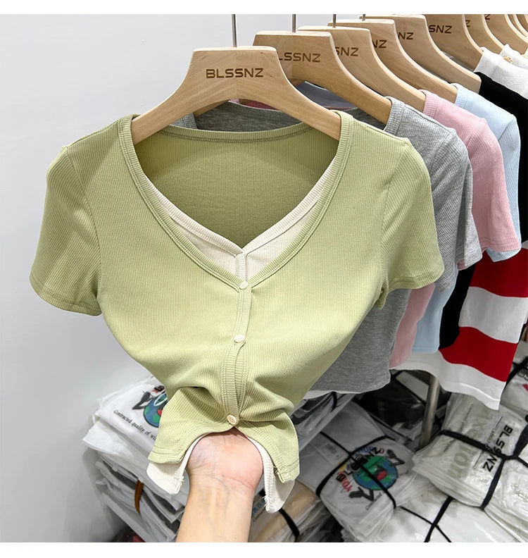 Summer Women T Shirt T-Shirt Woman Clothes Tops Tshirt Female Crop Top Tees Y2k Para Mujer Ropa De Mujer Roupas Feminina Traf