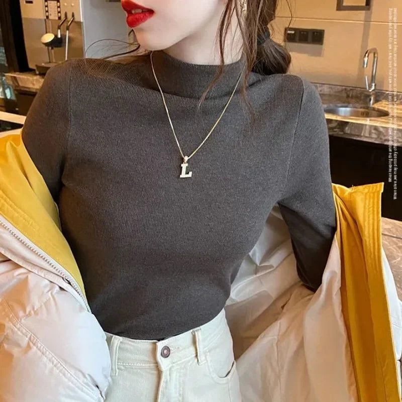 Tops Woman Trending Clothing Polyester Long Sleeve T Shirt for Women Autumn Winter Korean Reviews Many Clothes Emo Cheap Style