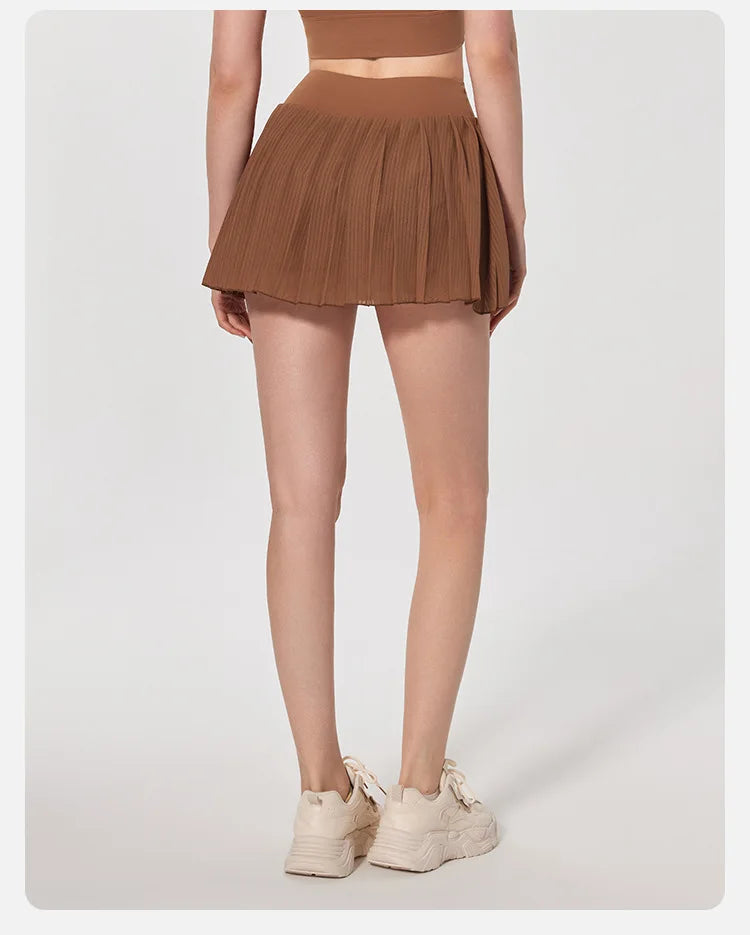 Skirts for women Naked Feel Anti-Bacterial Yoga Skirt Running Tennis Golf Workout Skirt with Built-in Shorts & Ruffle Hem