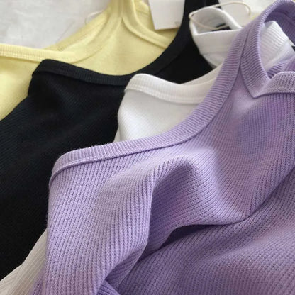 2024 Women Tank Tops Sexy Cropped Top Female Women Summer Camisole Camis Black White Sport Clothes For Women