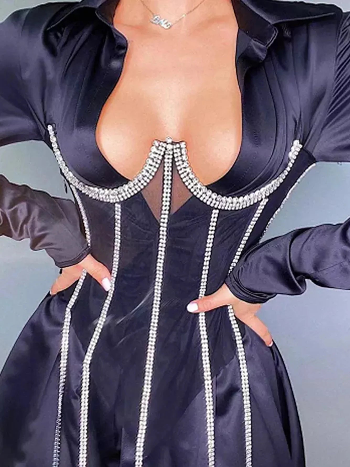 Women Tunic Bras In Waist Corset Tops Fashion Diamond Luxury Diamond Tassel Corset Slim Vest Sexy Tmesh Sheer Top Female 2025