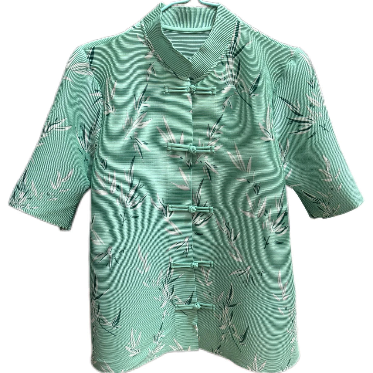 Pleated Tops for Women Summer Printed Shirts Loose Mom Wear Commuter Printed Short Sleeves Women Clothes