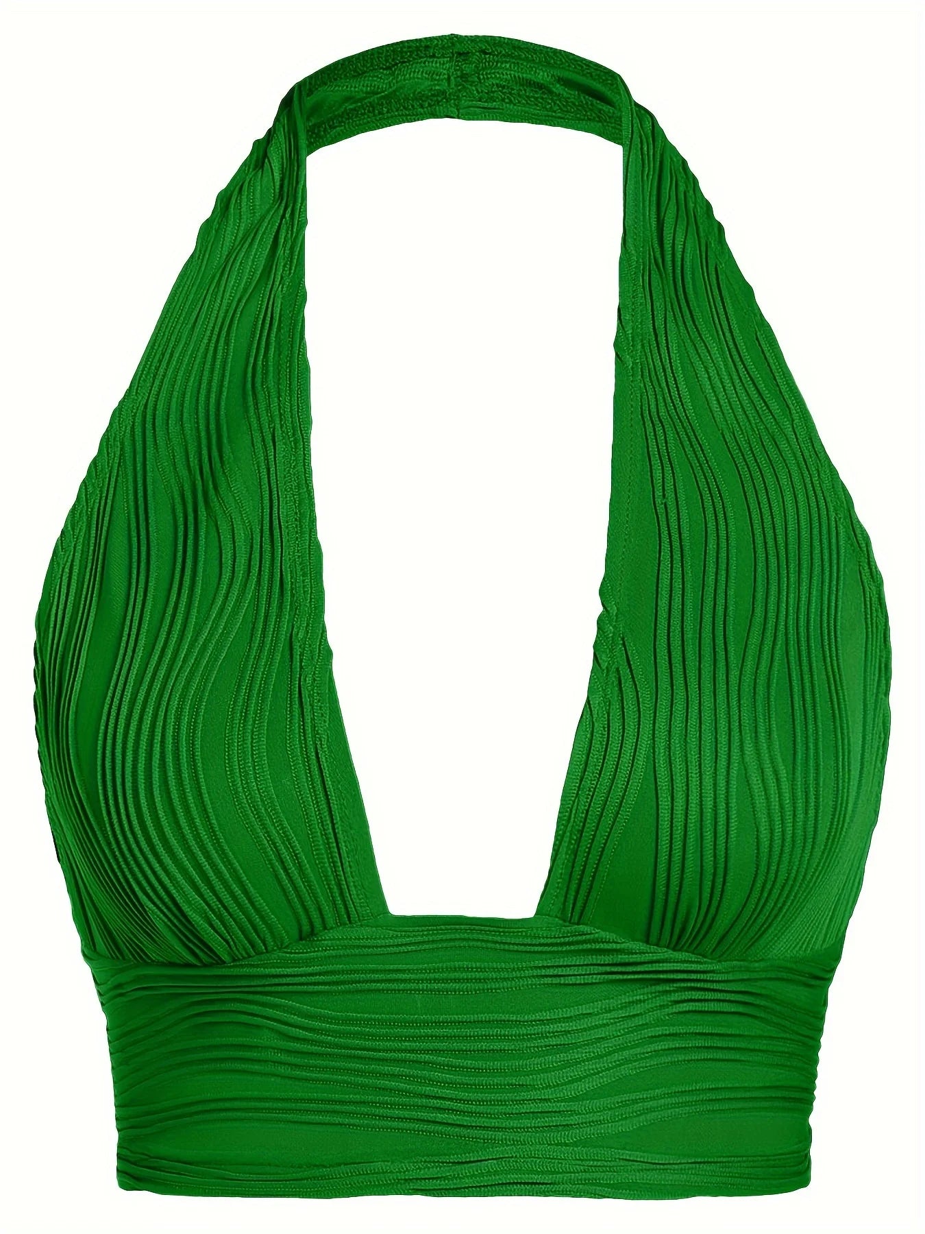 Sexy Crop Tops for Women Deep V Neck Back Cutout Sleeveless Plunge Racerback Tank Cropped Top