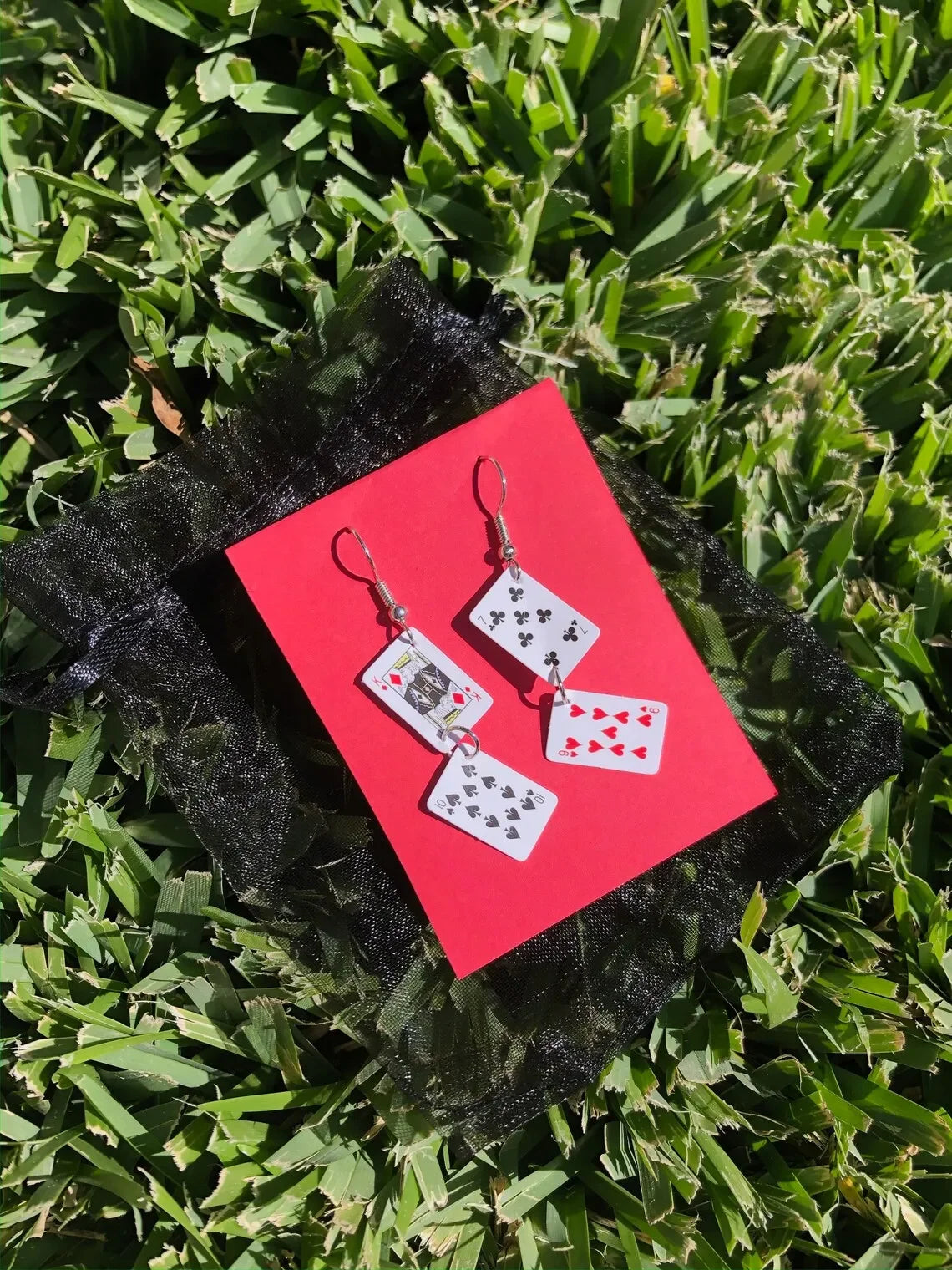 Playing Card Earrings Jewel Classical Handmade Loveliness Punk Jewellery Gorgeous Wedding Statement Women for Her Gift