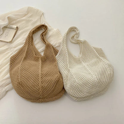 Women's Shoulder Bags Casual Straw Wicker Woven Ladies Handmade Totes Large Capacity Summer Beach Female's Messenger Bag
