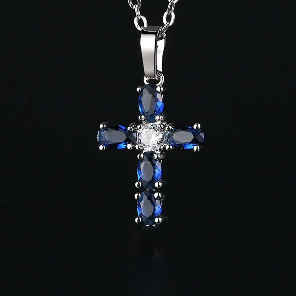 Aesthetic Cross Necklace for Women Charming Zirconia Trendy Party Accessories Personalized Female Jewelry Wholesale Bulk