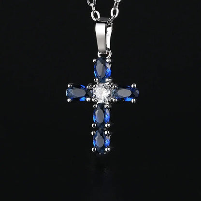 Aesthetic Cross Necklace for Women Charming Zirconia Trendy Party Accessories Personalized Female Jewelry Wholesale Bulk