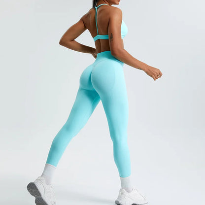 Women Yoga Pants High Waist Ribbed Sport Legging Gym Fitness Leggings Women Seamless Female Legging Tummy Control Running Tights