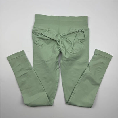 Woman Low Yoga Pants Tummy Control Squat Proof Gym Fitness Workout Scrunch Butt Tights Seamless Sports Leggings