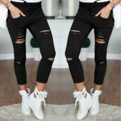 Ripped Jeans for Women Women Big Size Ripped Trousers Stretch Pencil Pants Leggings Women Jeans Woman Jeans