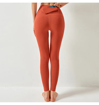 Women High Waist Yoga Pants Leggings with Back Pocket Running Cycling Breathable Sports Leggings Fitness Workout Gym Clothing
