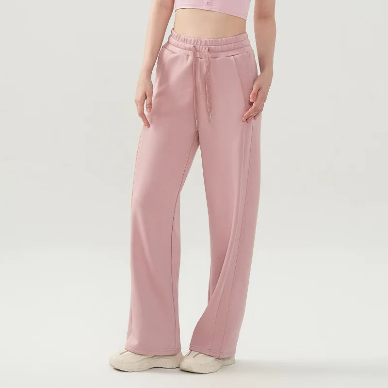Women's Yoga Pant Autumn Winter Loose Fit Wide Leg Pants Commuting Fitness Drawstring Casual Trousers