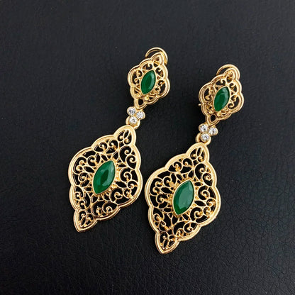 Neovisson Fashion Golden Earrings Hollow Flower Drop Earrings Bridal Jewelry Earrings With Rhinestone Women Earrings Gift