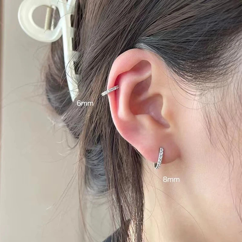 925 Sterling Silver Round Zirconia Earrings Simple Style Charming Women Earrings Birthday Gift for Friends Fine Jewellery