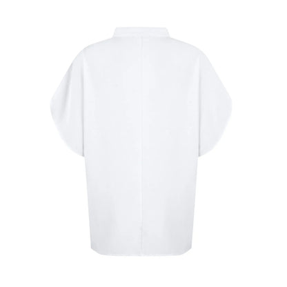 Summer Tops For Women Blouse 2024 Fashion Short Sleeve Solid V Neck Loose Shirts And Blouses Elegant Laies White Tops