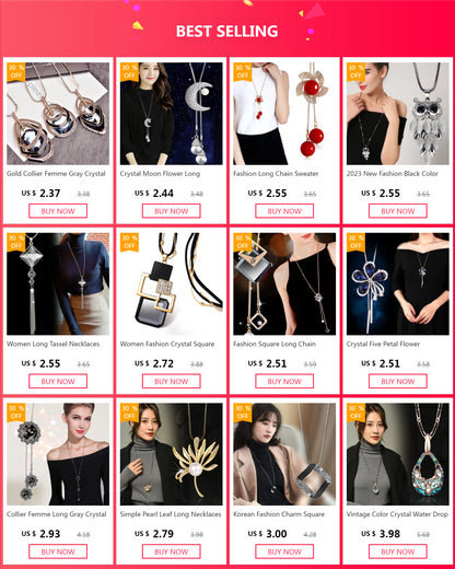 New Arrival Long Necklaces for Women 2024 Fashion Vintage Round Choker Collier Femme Statement Necklaces & Pendants Accessories