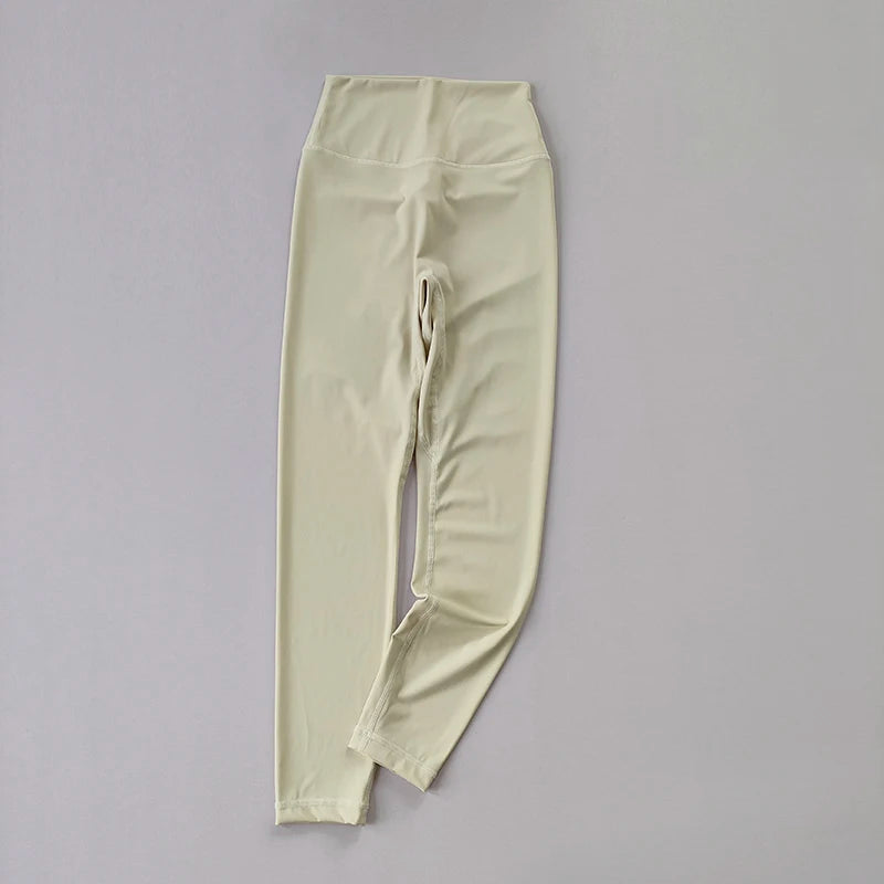 Yoga Pants Without Embarrassment and Nudity Women's High Waisted and Belly Closed Runningtight Fitting Traceless Fitness Legging