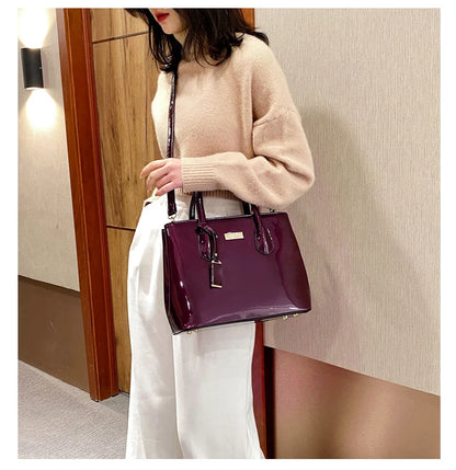 Women Handbags High Quality Patent Leather Women's Bag Fashion Shoulder bag Luxury Tote bag+card package Designer Messenger Bags