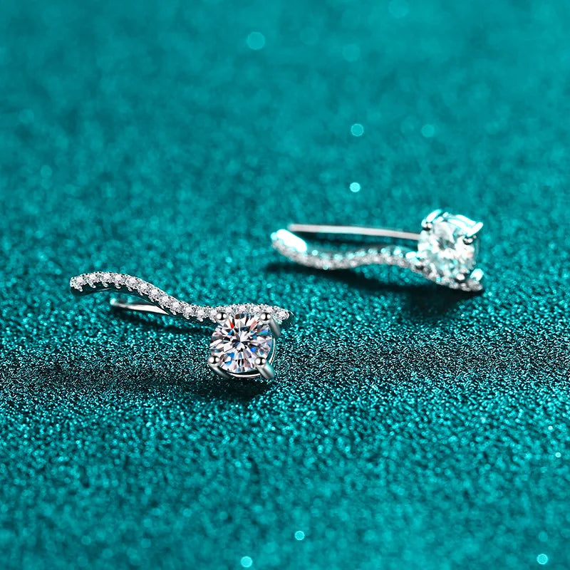 925 silver 0.5 carat * 2 linear earrings simple and casual personality avant-garde fashion high quality couple earrings